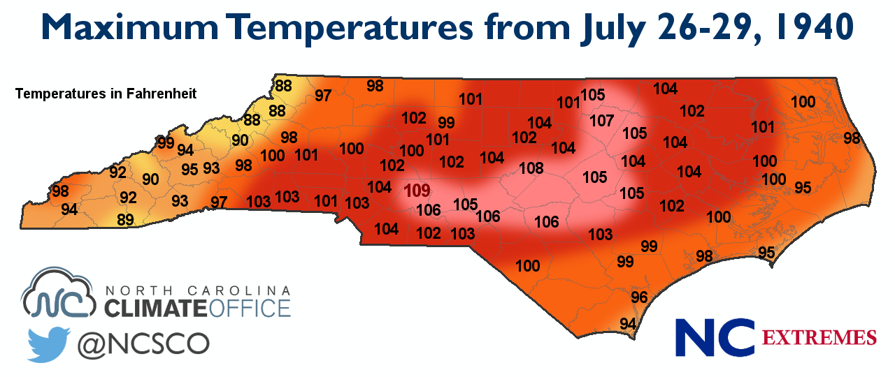 NC Extremes Our History of Record Heat  North Carolina Climate Office