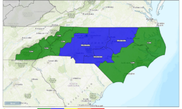 A screenshot of Adjective Rating for North Carolina's Fire Danger Rating Areas