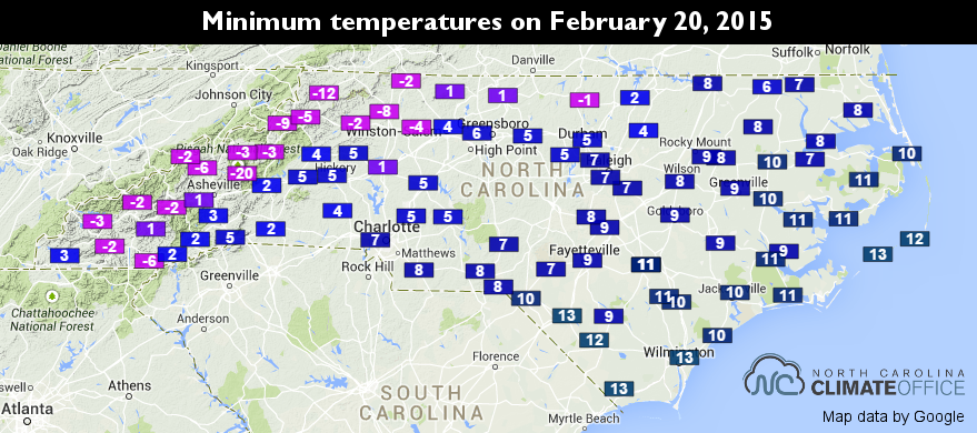 Fe-BRRRR-uary Was Cold and Wintry in NC | North Carolina Climate Office