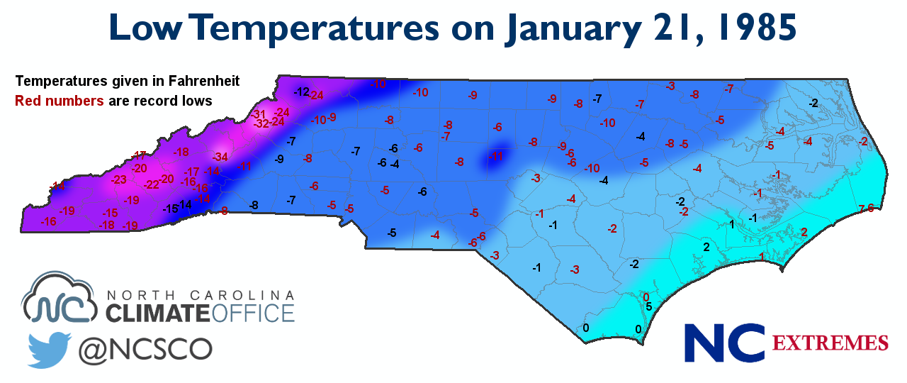 NC Extremes: The Coldest Day Redefined Records | North Carolina Climate ...