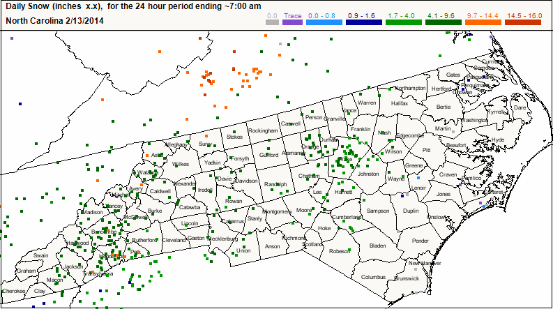 rainfall totals map north carolina