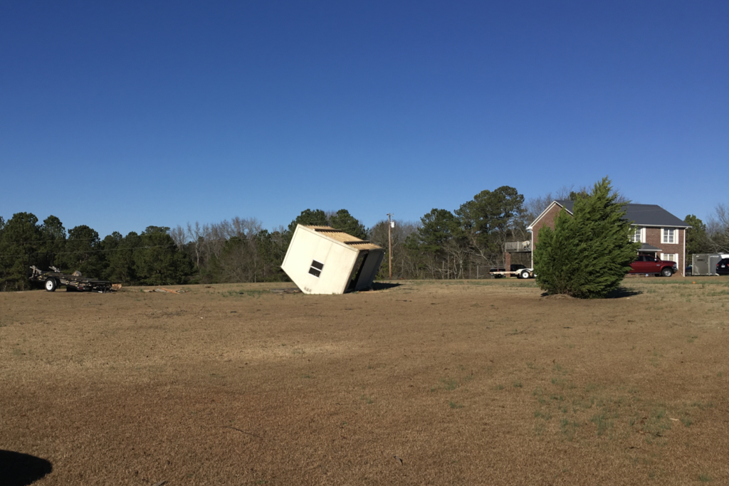 A photo of storm damage in Harnett County from January 3