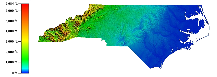 Our Curious Coast Geography And Coastal Climate North Carolina State   NC Elevation 