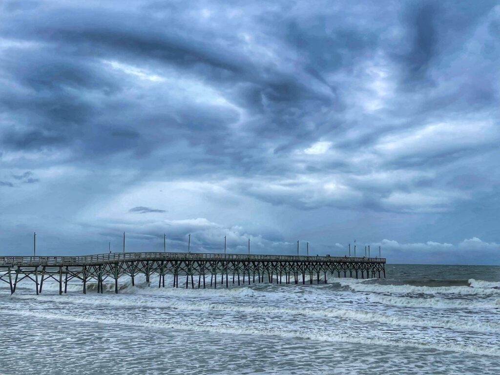 A photo of dark clouds over Oak Island on Saturday, July 2, 2022