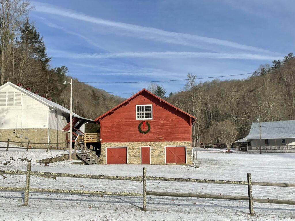 A photo of snow on the ground in Valle Crucis, NC, on December 26.