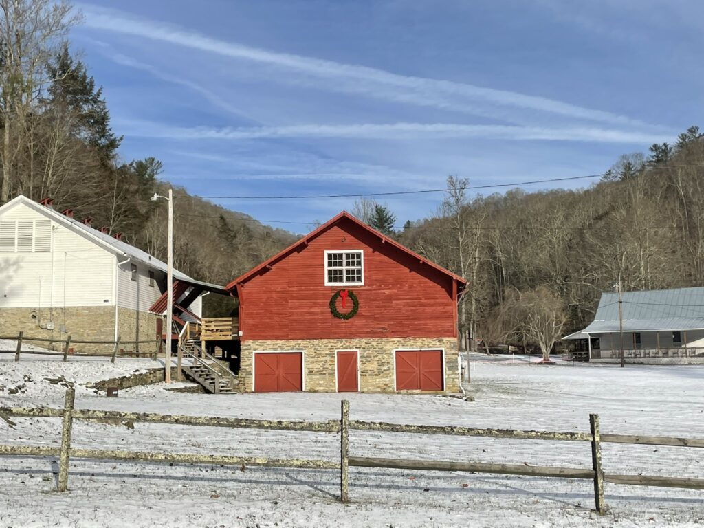 A photograph of snow on the ground in Valle Crucis, NC, on December 26.