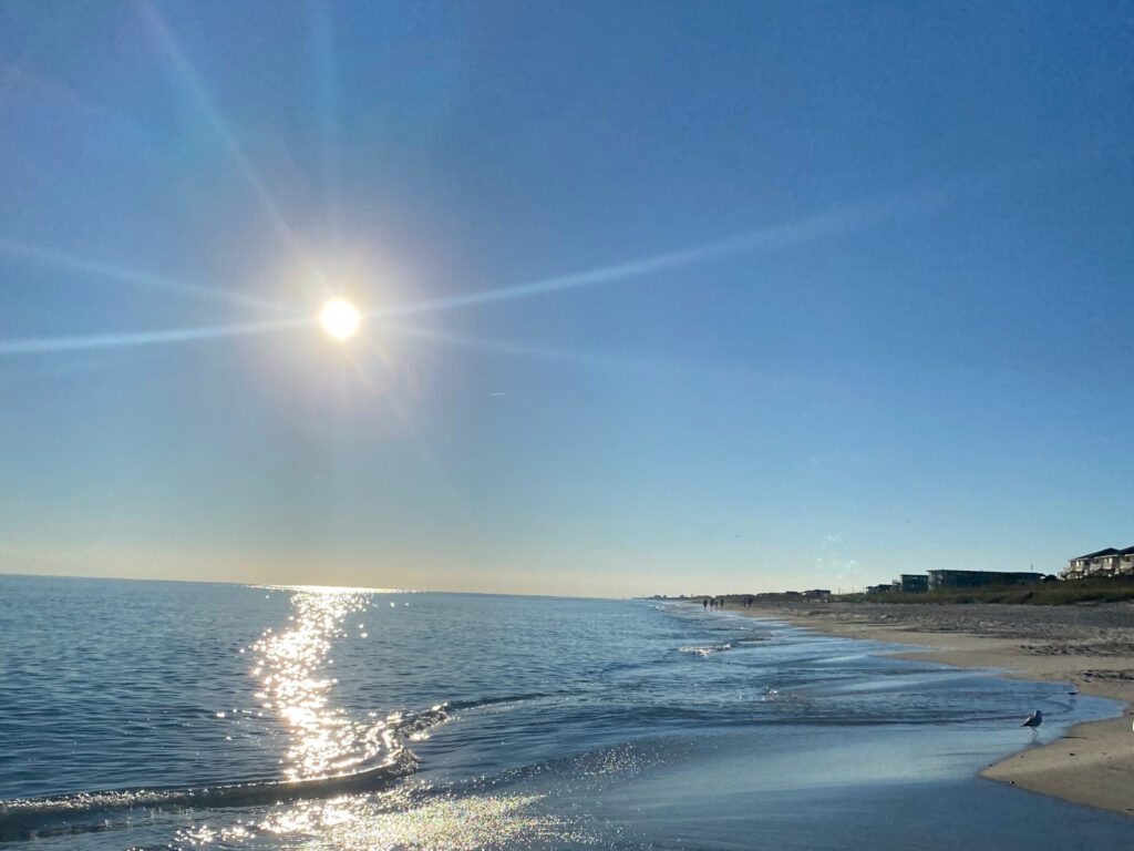 A photo of sunshine over the ocean along the Crystal Coast