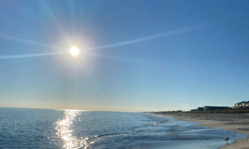 A photo of sunshine over the ocean along the Crystal Coast