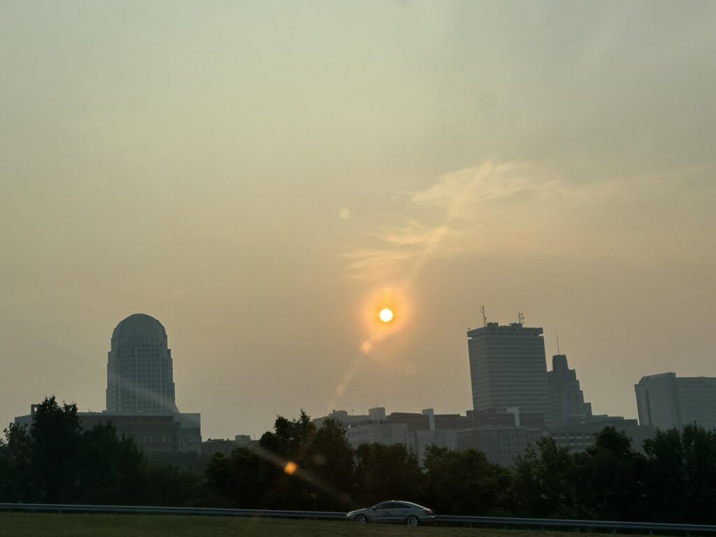 A shot of the haze over Winston-Salem on June 6