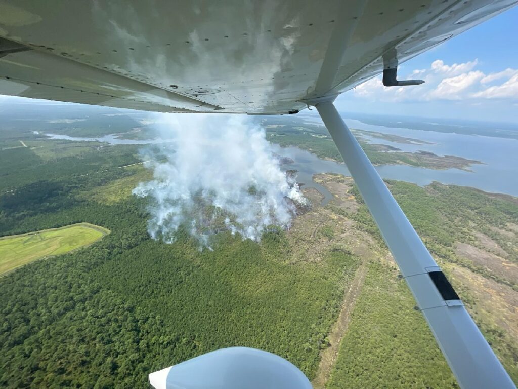 A photo of the Spring Creek wildfire taken from the air