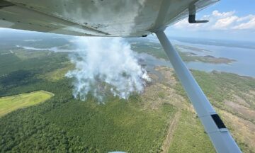 A photo of the Spring Creek wildfire taken from the air