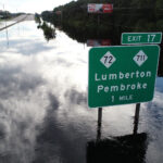 A photo of Interstate 95 underwater in Lumberton after Hurricane Florence