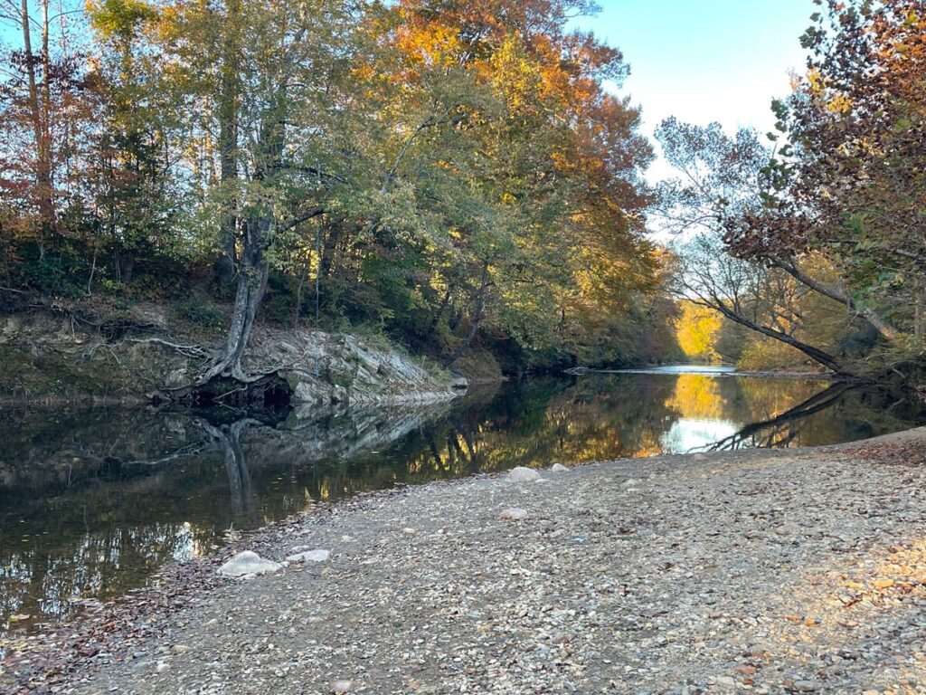 A photo of low levels along the Catawba River in McDowell County