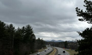 A photo of cloudy skies in Weaverville on December 29