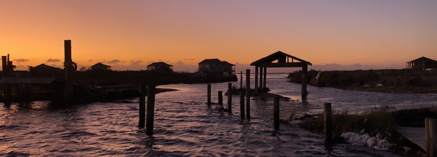 A photo of flooding in Long Point Basin after Dorian