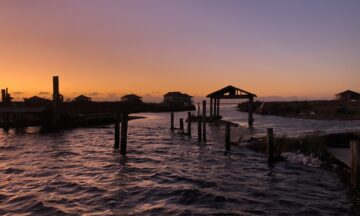 A photo of flooding in Long Point Basin after Dorian