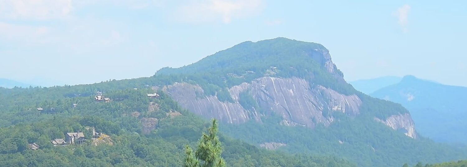 A photo of hazy skies over Whiteside Mountain on August 27