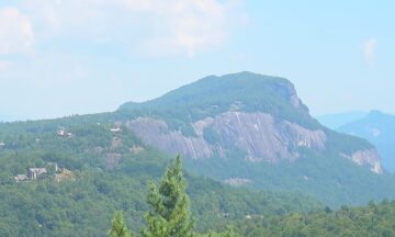 A photo of hazy skies over Whiteside Mountain on August 27