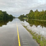 A photo of flooding along Highway 17 in Brunswick County after PTC8