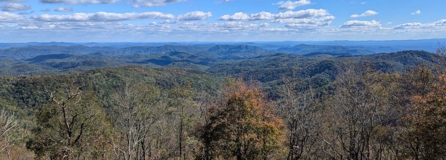 A photo of the scenery from Thunder Hill Overlook in the Mountains on October 16