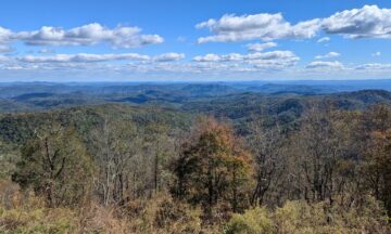 A photo of the scenery from Thunder Hill Overlook in the Mountains on October 16