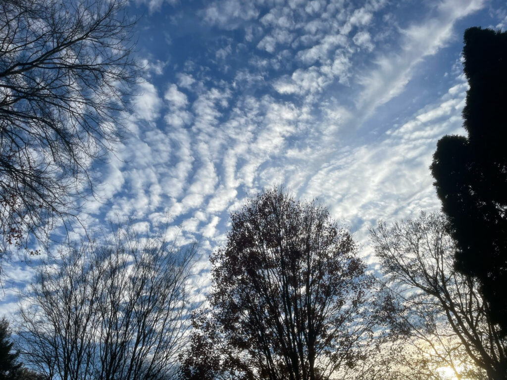 A photo of clouds in the sky over Winston-Salem on November 24