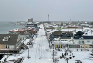 A photo of snow in Morehead City on January 22, 2025