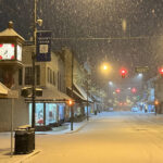 A photo of snow in downtown Mount Airy on Friday, January 10, 2025