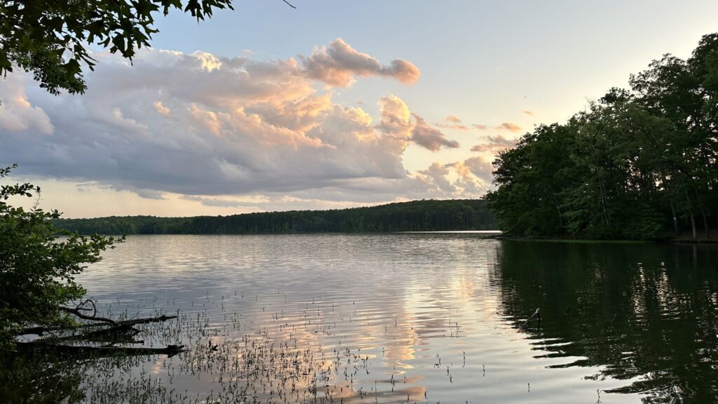 A photo of Salem Lake near sunset on April 26