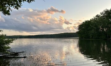 A photo of Salem Lake near sunset on April 26