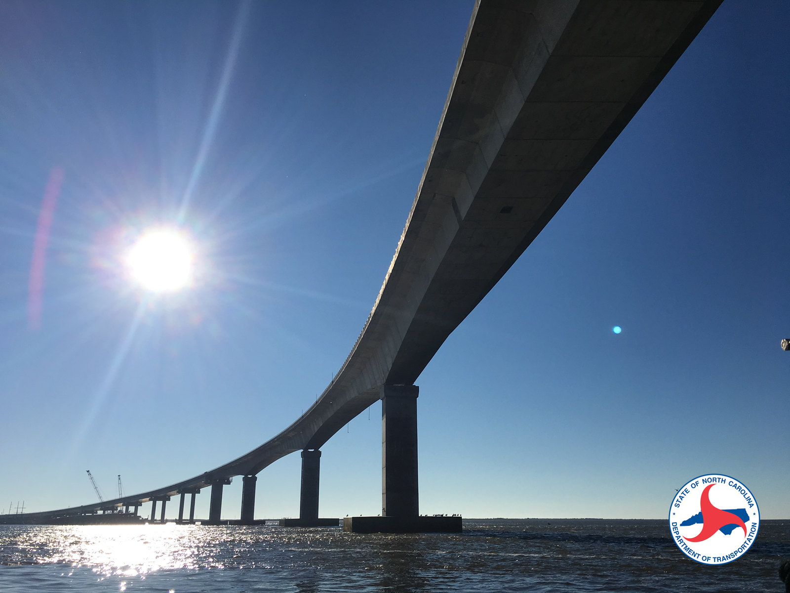 A photo of the Marc Basnight Bridge over Oregon Inlet